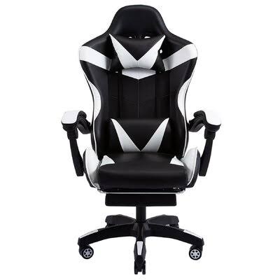 White Swiveling PC Racing Game Chair C7048