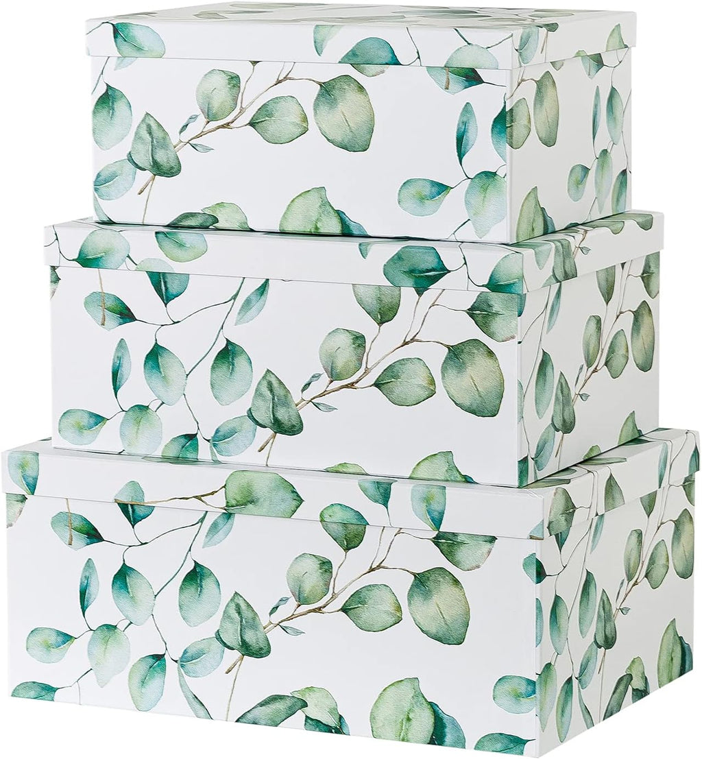 Decorative Storage Cardboard Boxes with Lids, Set of 3 Z480