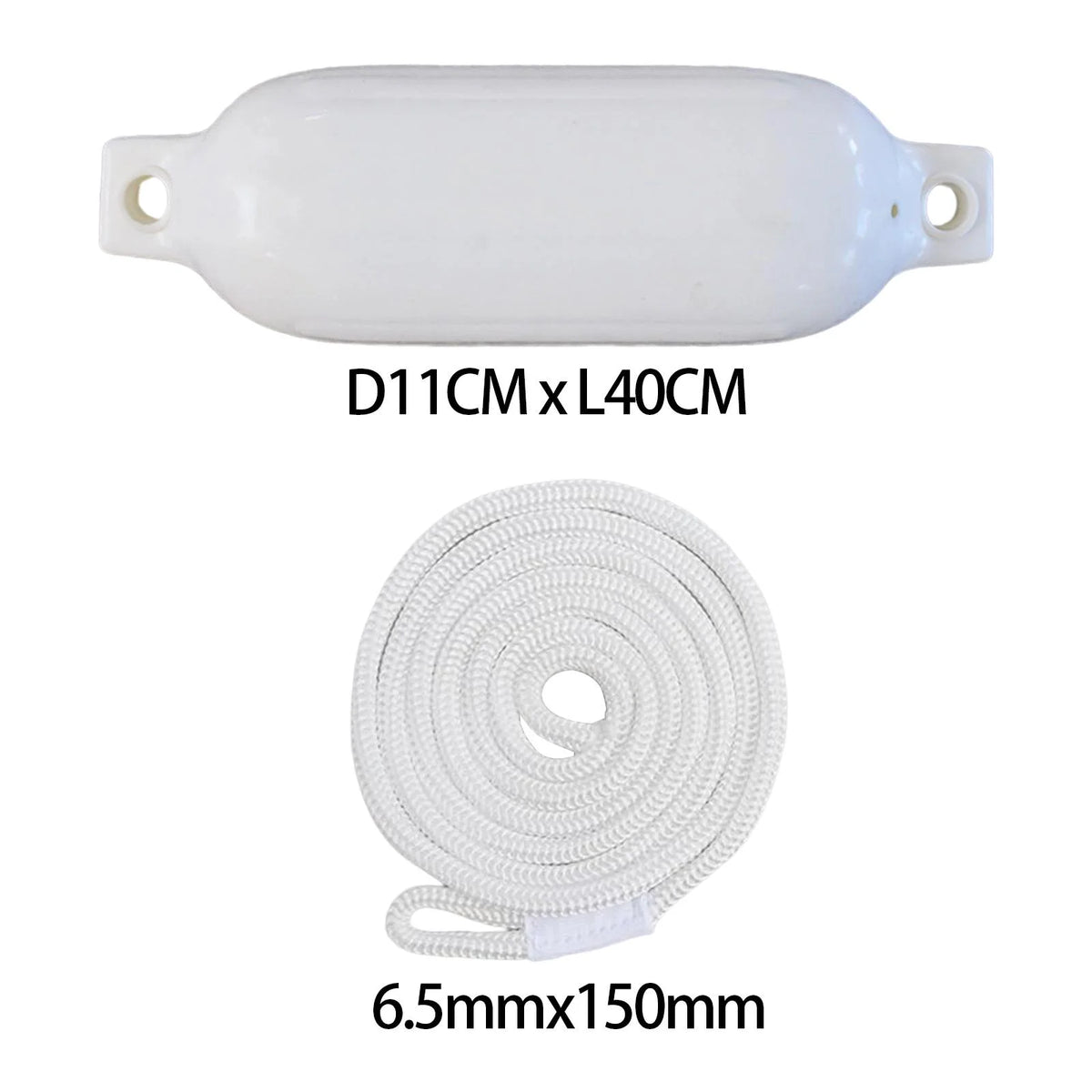 2 Pieces Inflatable PVC Dock Protection Buoy with 2m White Rope S247
