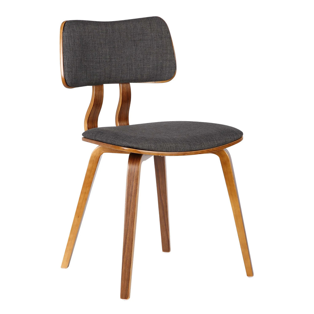 Walnut Wood and Charcoal Fabric Dining Chair S475