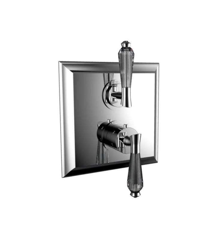 1/2 inch Thermostatic Trim with Clear Crystal Handle, Volume Control and 2-Way Diverter M630
