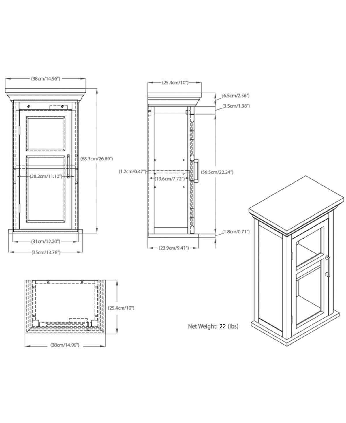 White Single Door Wall Cabinet M6251