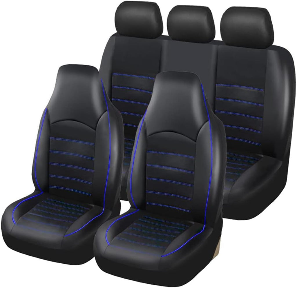 Red Trim PU Leather Car Front Seat Covers Set of 2 Q2522