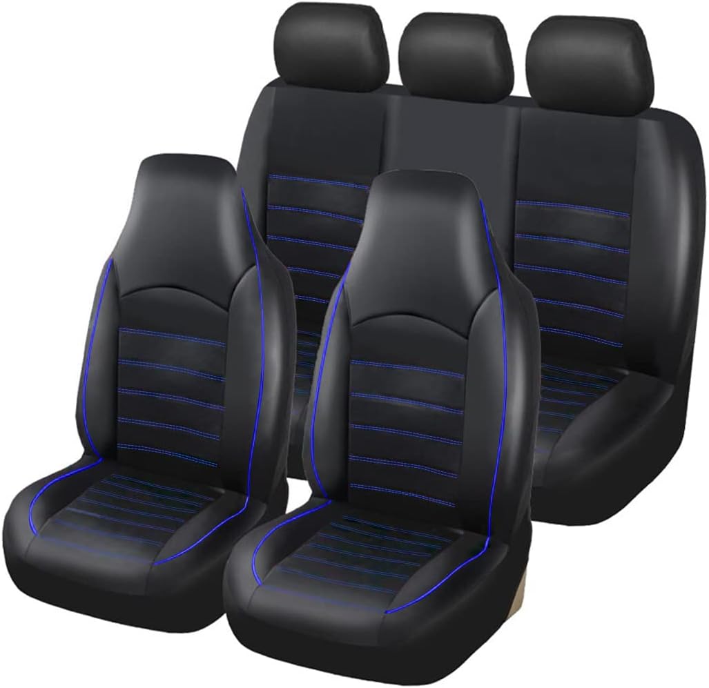 Red Trim PU Leather Car Front Seat Covers Set of 2 Q2522