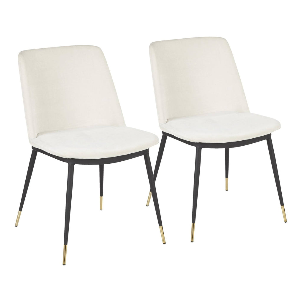 Black Metal Legs Cream Fabric Contemporary Chair A5039