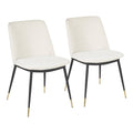 Black Metal Legs Cream Fabric Contemporary Chair A5039