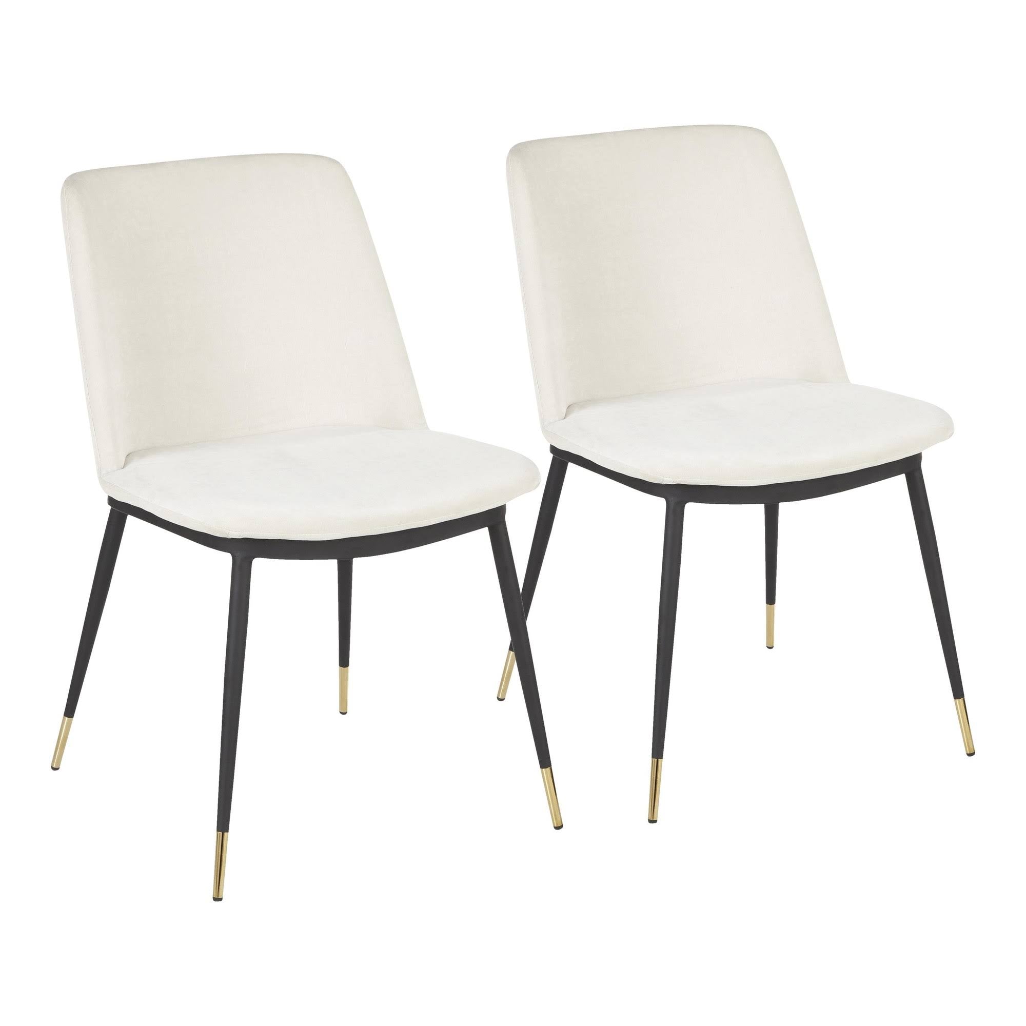 Black Metal Legs Cream Fabric Contemporary Chair A5039