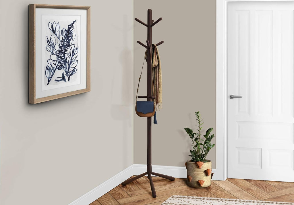 Solid Wood Coat Rack Cappuccino O784