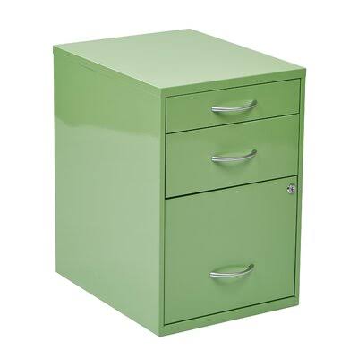 Green 3 Drawer Vertical Filing Cabinet Z575179