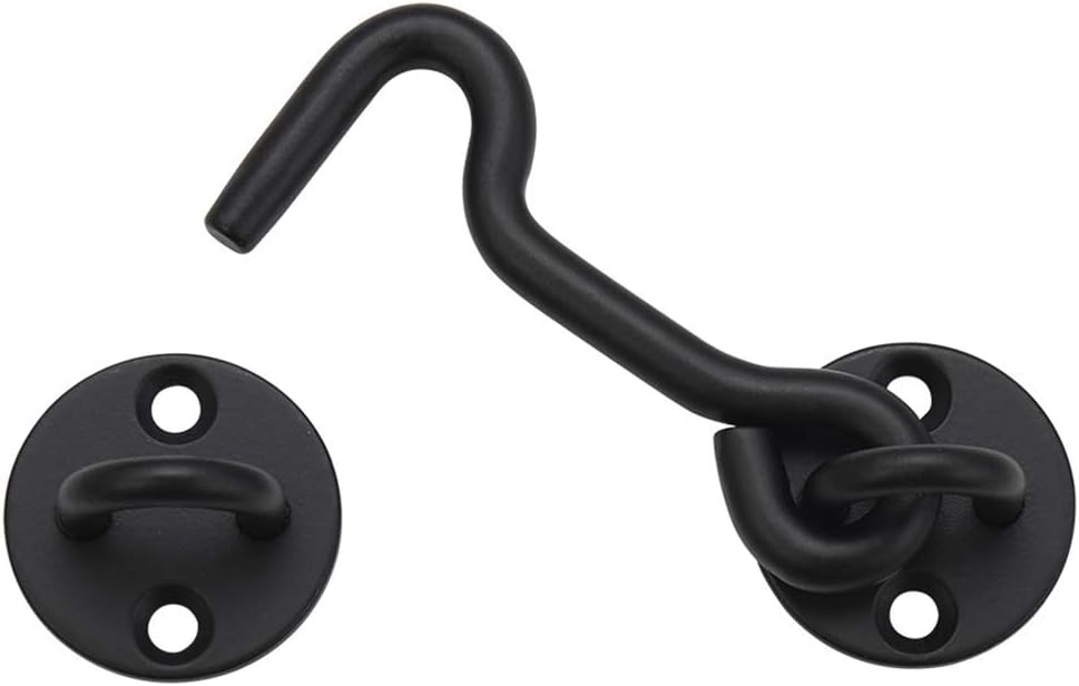 Black 4" Hook and Eye Latch, Pack of 2 T123