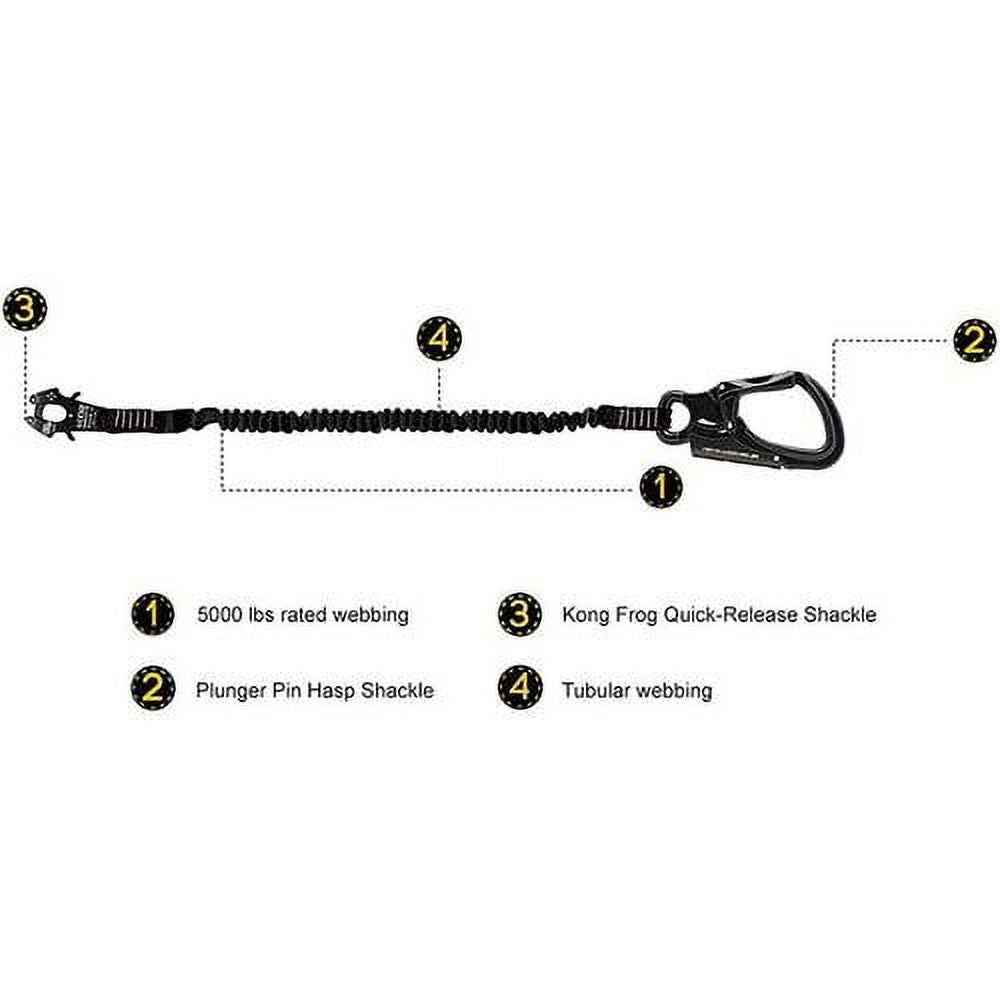 Black 24 Inches Elastic Bungee Lanyard with Snap Hook P83046