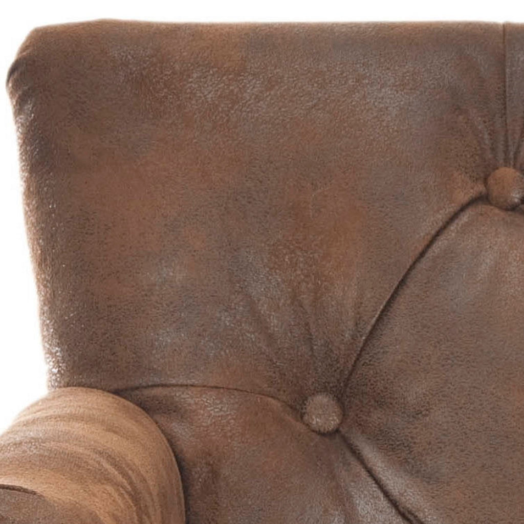 Antique Brown Tufted Club Chair with Casters T532660