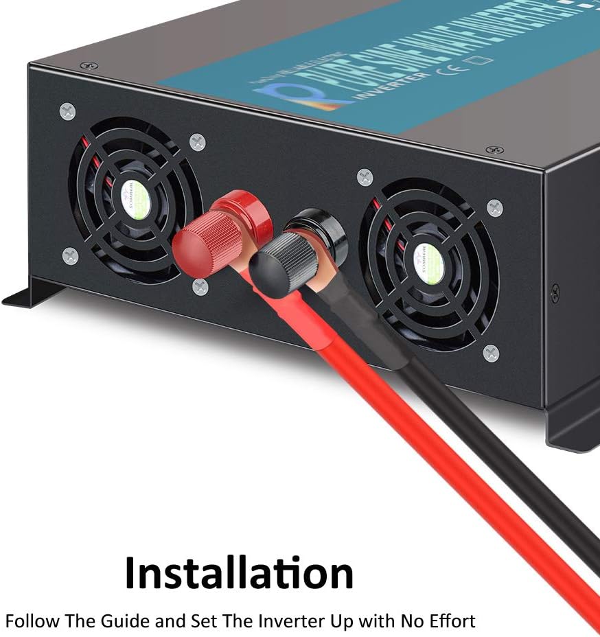 1000W Pure Sine Wave Car Power Inverter 24V DC to 120V AC with 2 AC Outlets U376