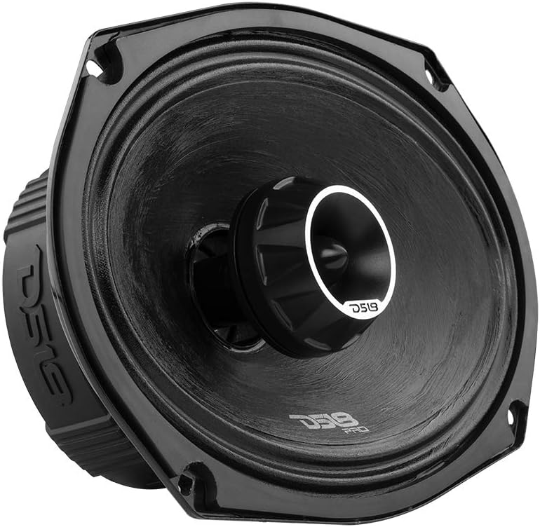 6.5-Inch 2 Way Pro Audio Midrange Speakers with Built-in Bullet Tweeter, 4-Ohms, 450W Max, 225W RMS, Red Metal Mesh Grill, Pack of 2 J283