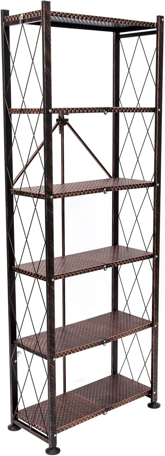Black 6-Shelf Tall Bookcase K951