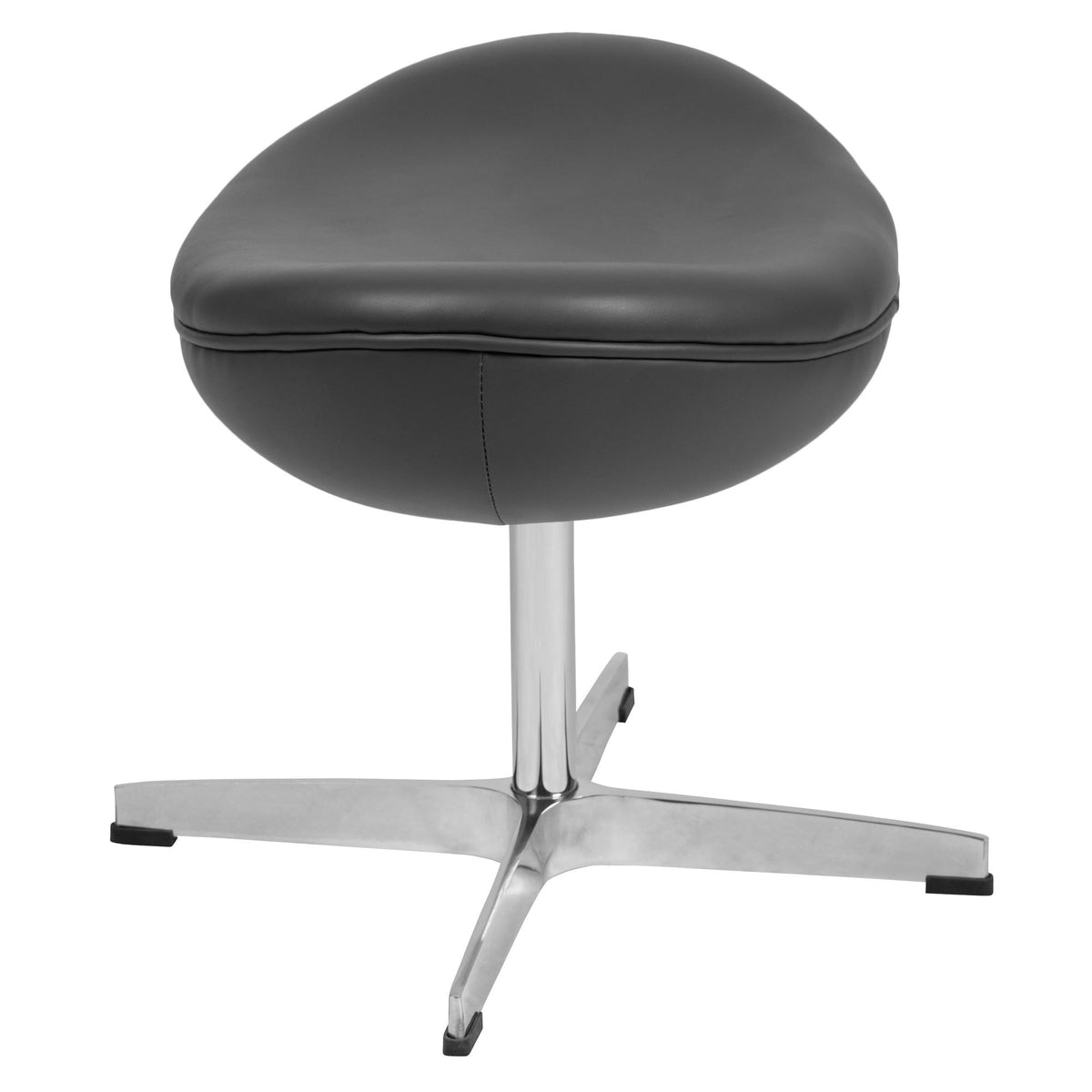 Gray LeatherSoft Saddle Wing Ottoman T494114