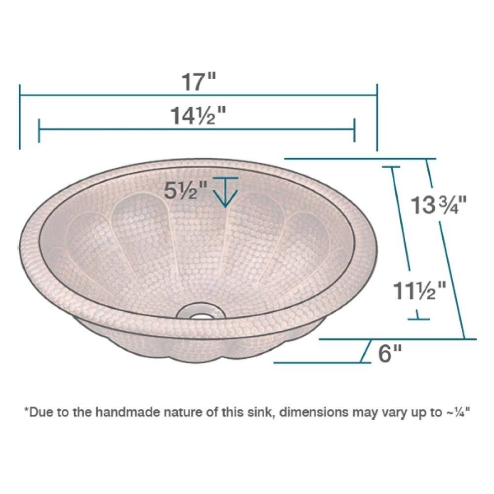Antique Bronze Copper Oval Sink with Grid Drain B15021