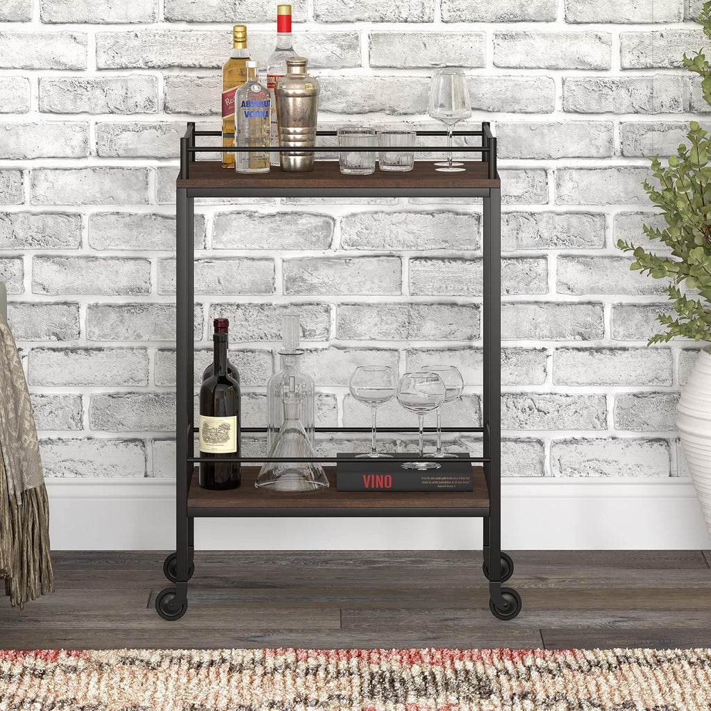 Rectangular Bar Cart in Alder Brown R95220