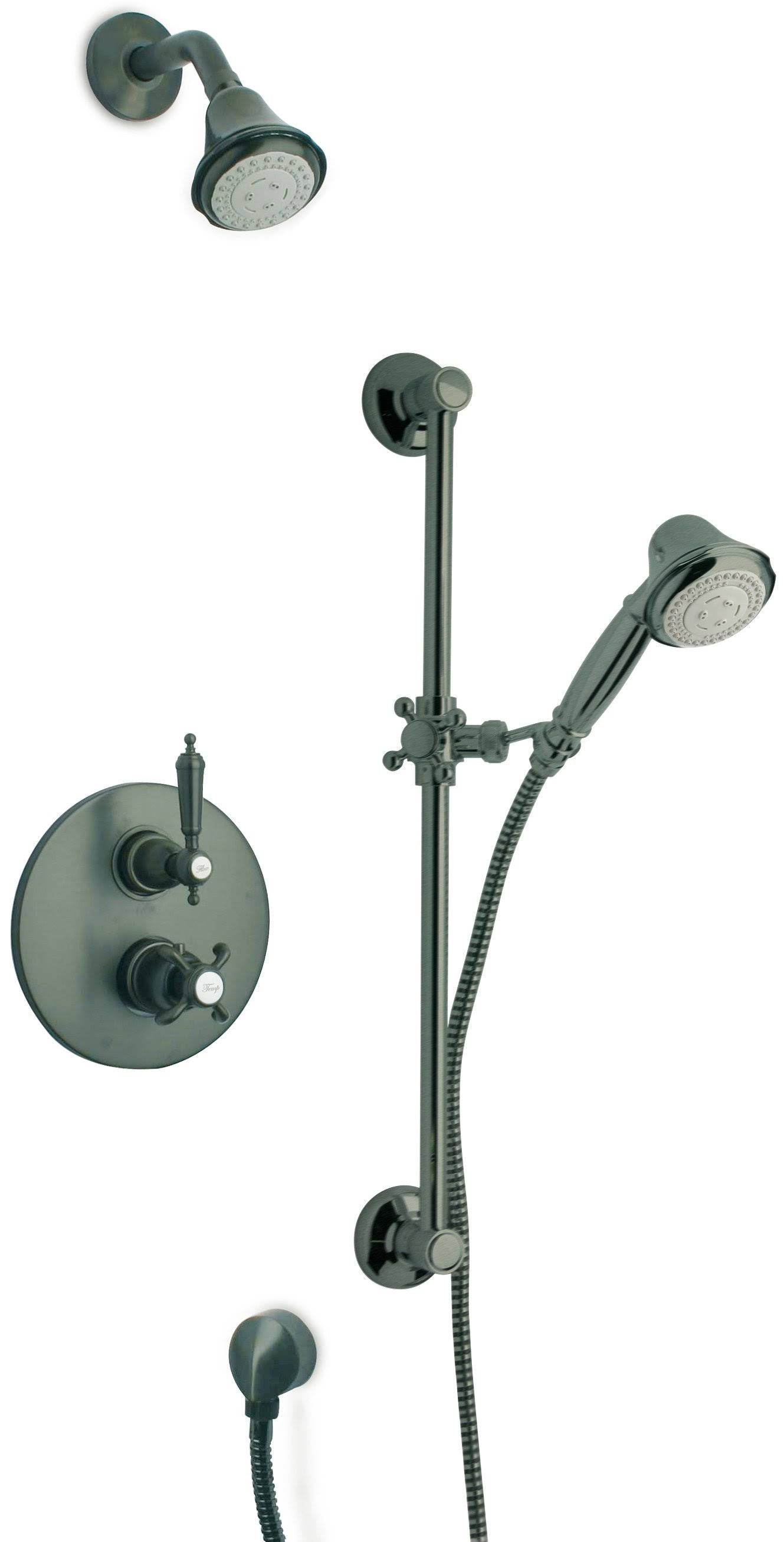 Chrome Thermostatic Shower System with Two Way Diverter and Slide Bar Kit N87991