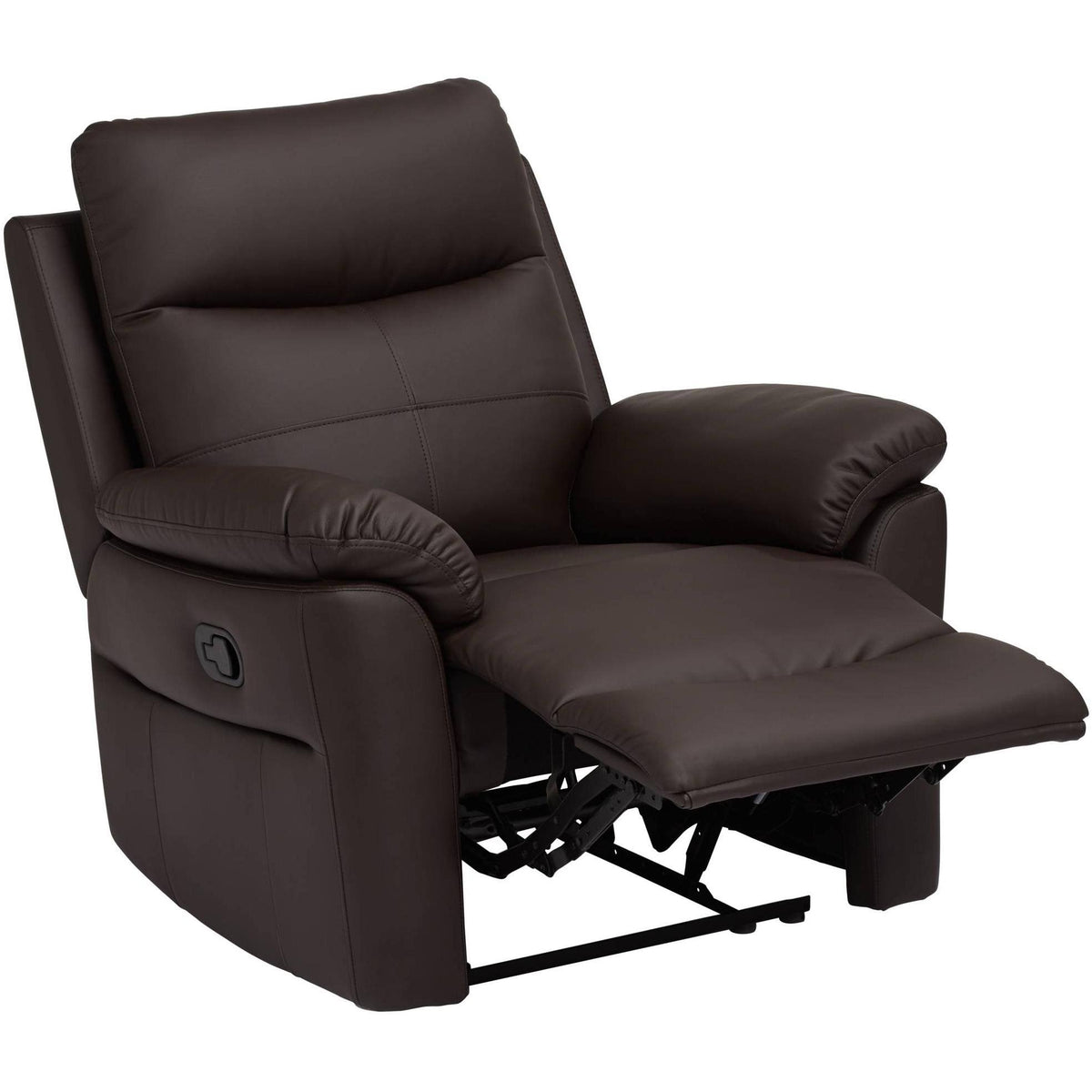 Brown Faux Leather Manual Recliner Chair T7445