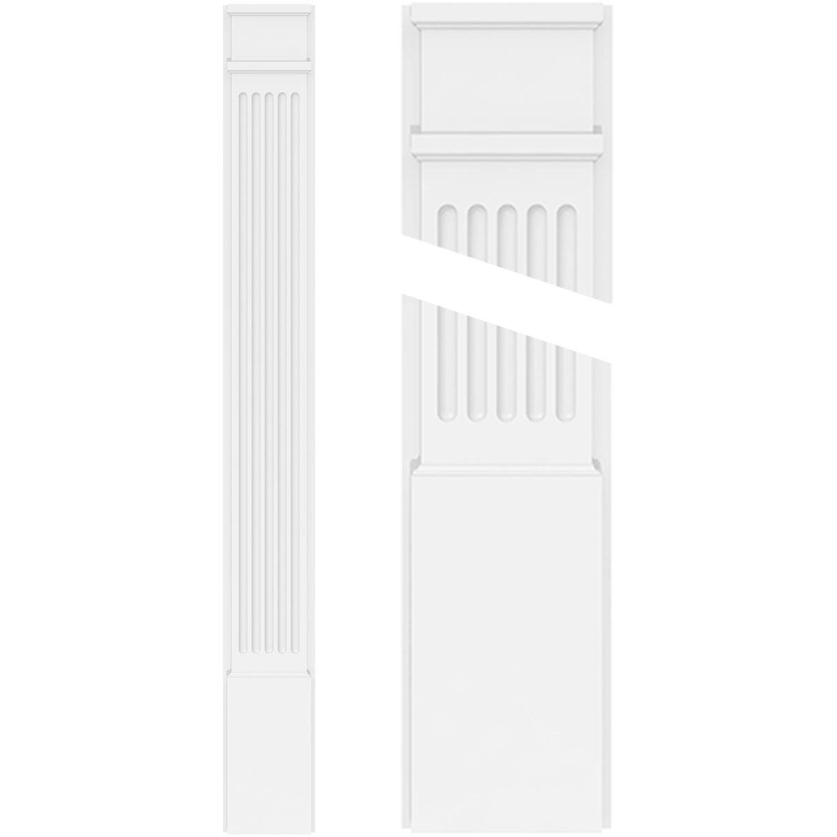 Fluted PVC Pilaster with Decorative Capital & Base (Pair) P534143