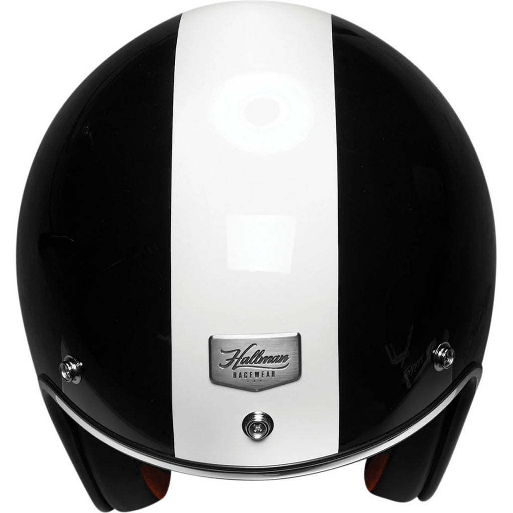 Open Face Motorcycle Helmet Black/White LG E3085
