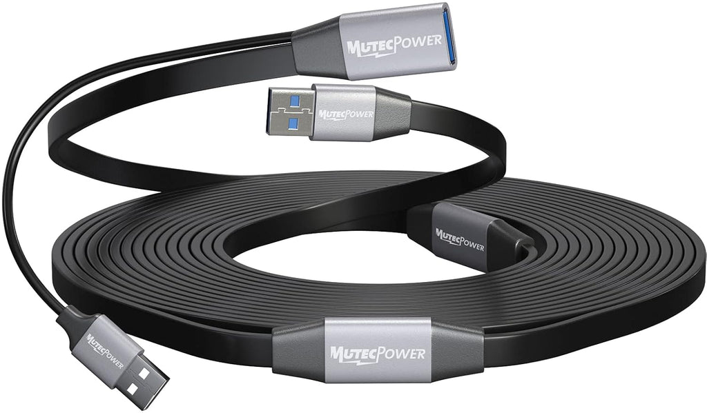 Black 50 Feet Active USB 3.0 Male to Female Extension Cable with 2 Boosters C979519