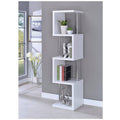 White Four Tier Wood and Metal Bookcase J37923