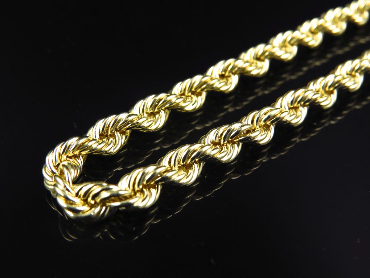 10K Yellow Gold Hollow Rope Chain 4.5MM P3342