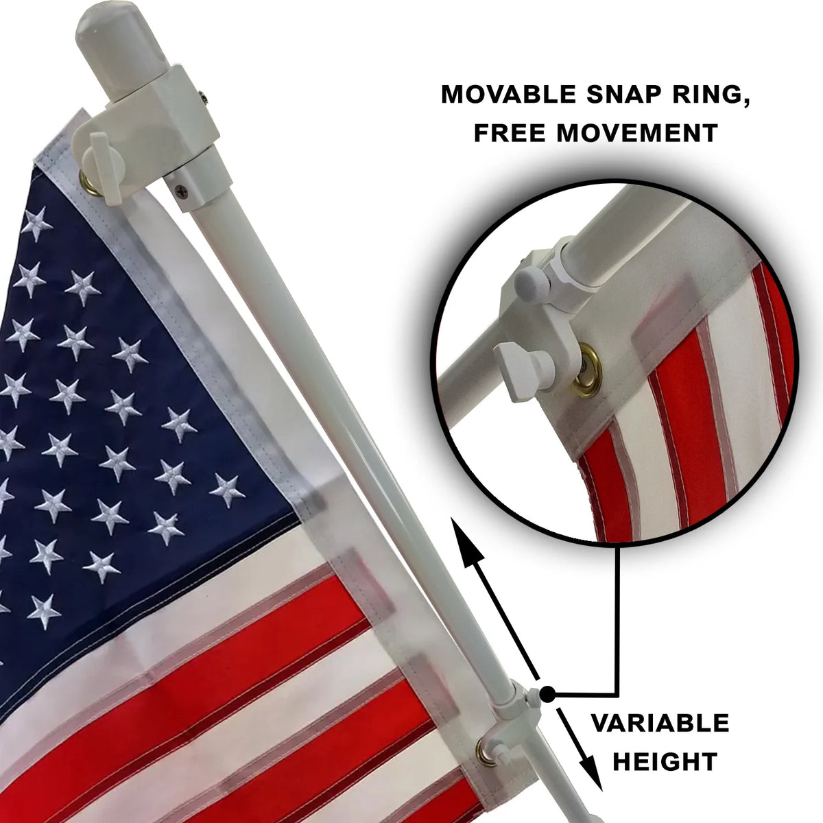 American Flag with Pole for Boat Rod Holder R85018