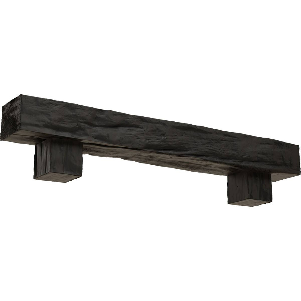 Burnished Cedar Faux Wood Fireplace Mantel Kit with Alamo Corbels Q119344