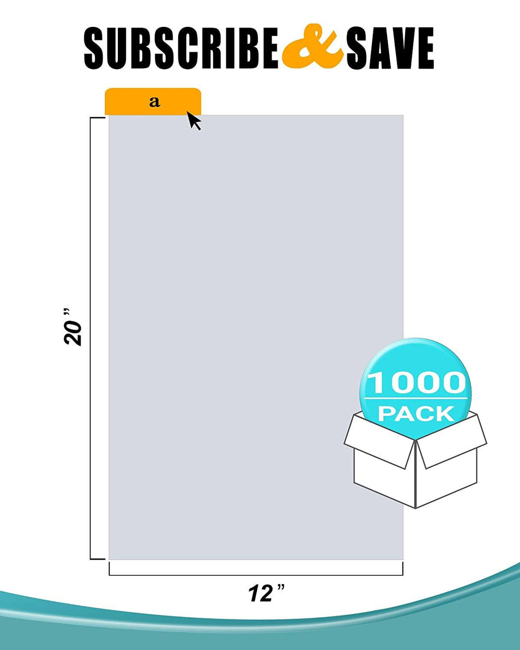 1000 Pack Clear Open Top Flat Poly Bags 2 Mil C475424
