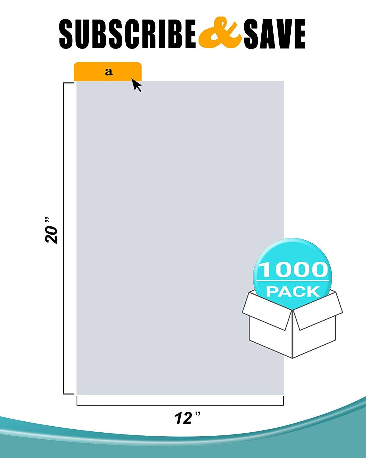 1000 Pack Clear Open Top Flat Poly Bags 2 Mil C475424