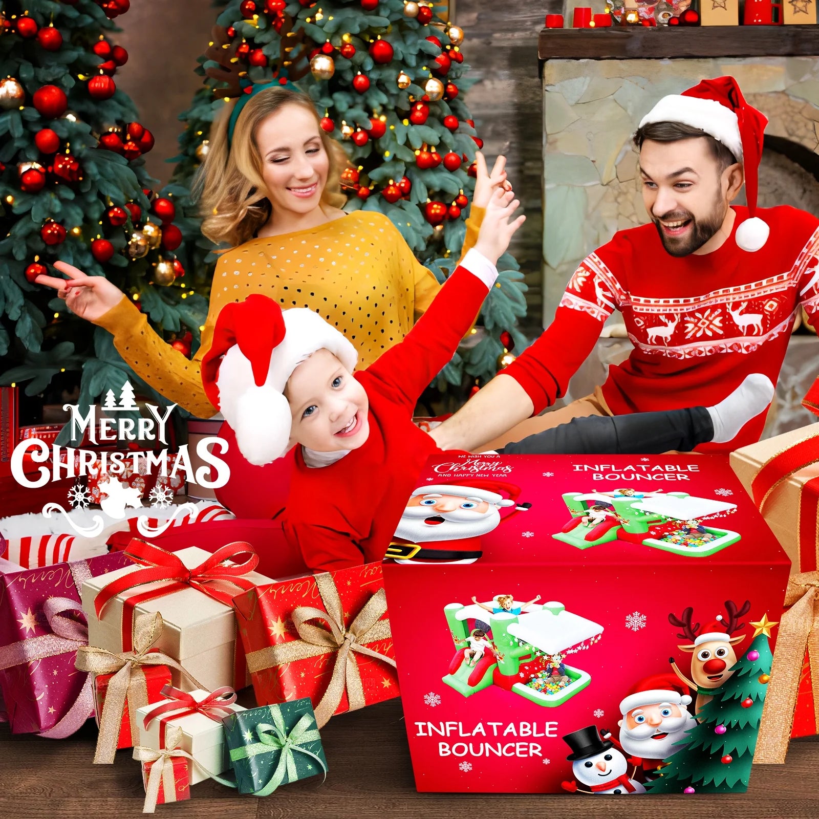Christmas Jump 'n Bounce House with Blower R789940