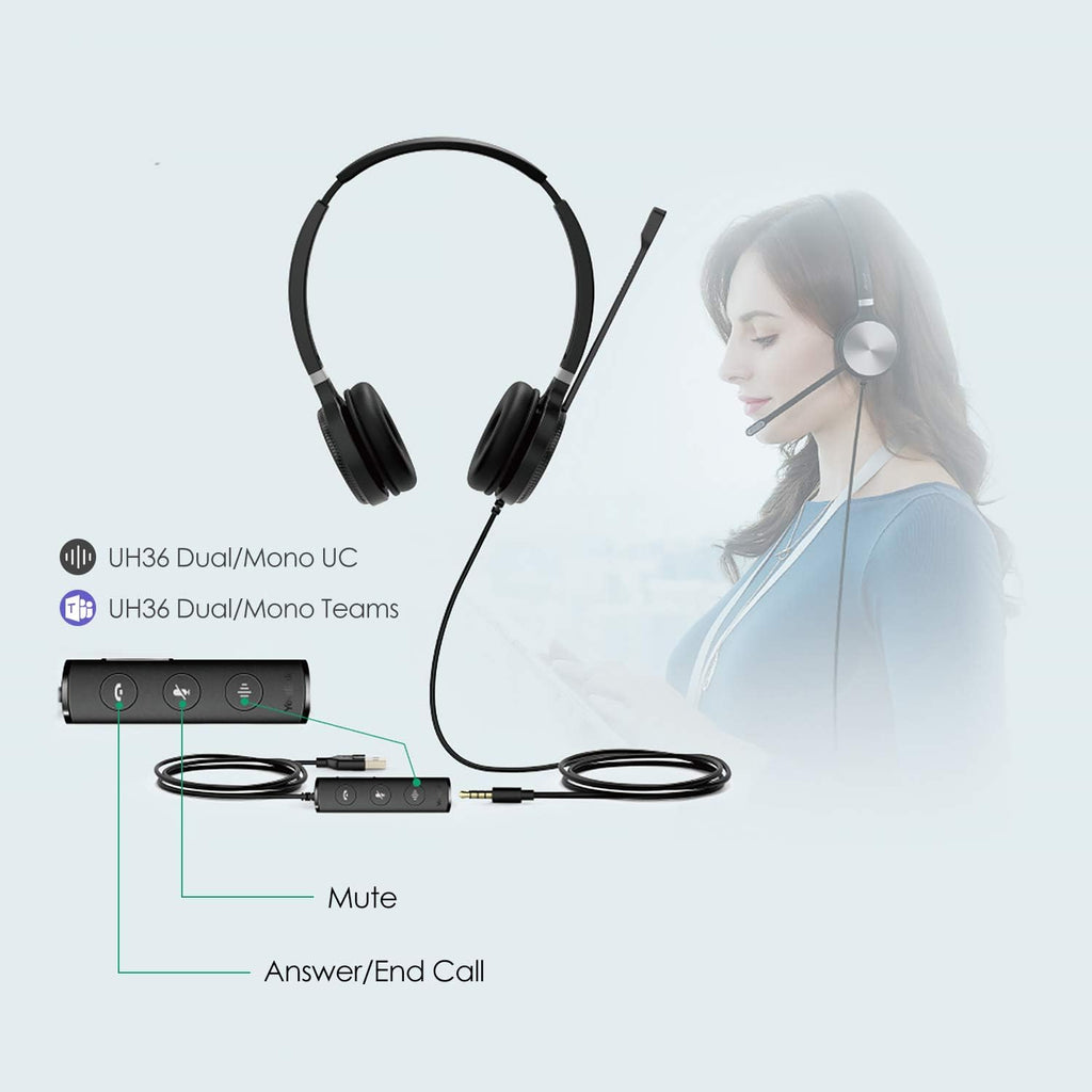 UH36-DUAL Noise Cancelling USB Wired Headset with Mic X3137
