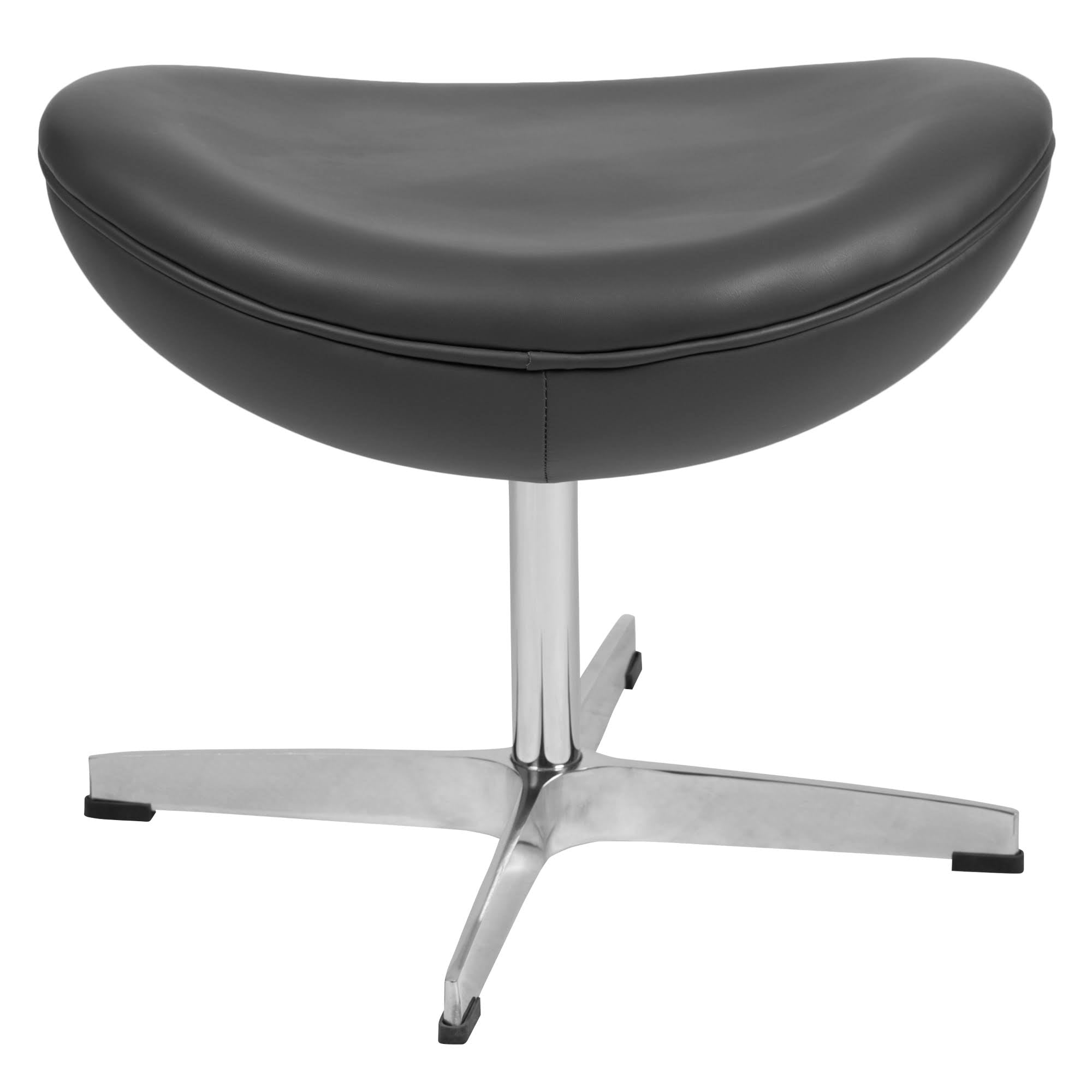 Gray LeatherSoft Saddle Wing Ottoman T494114