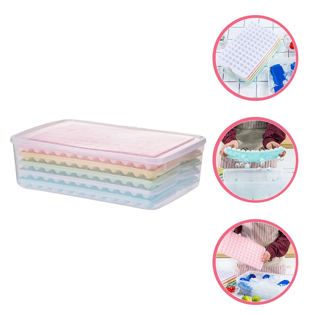 Silicone Ice Cube Mold Tray with Lid L5207