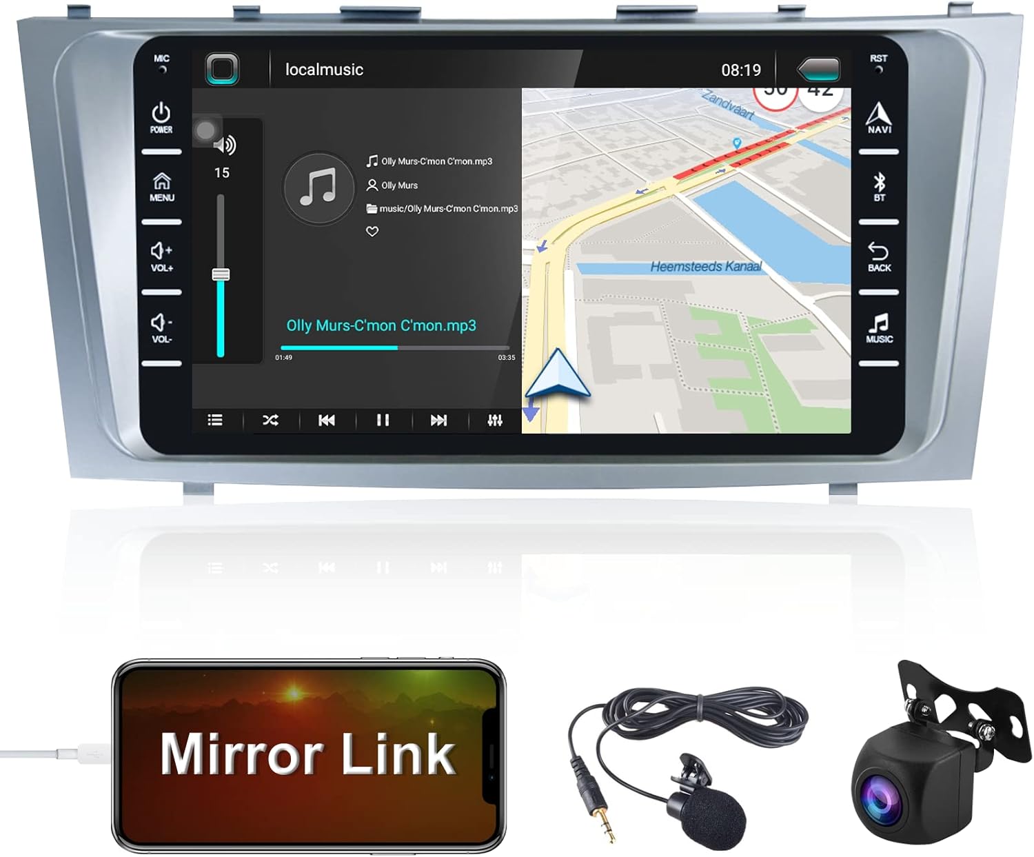 8 Inch Double Din Touchscreen Car Stereo with Bluetooth Backup Camera B33868
