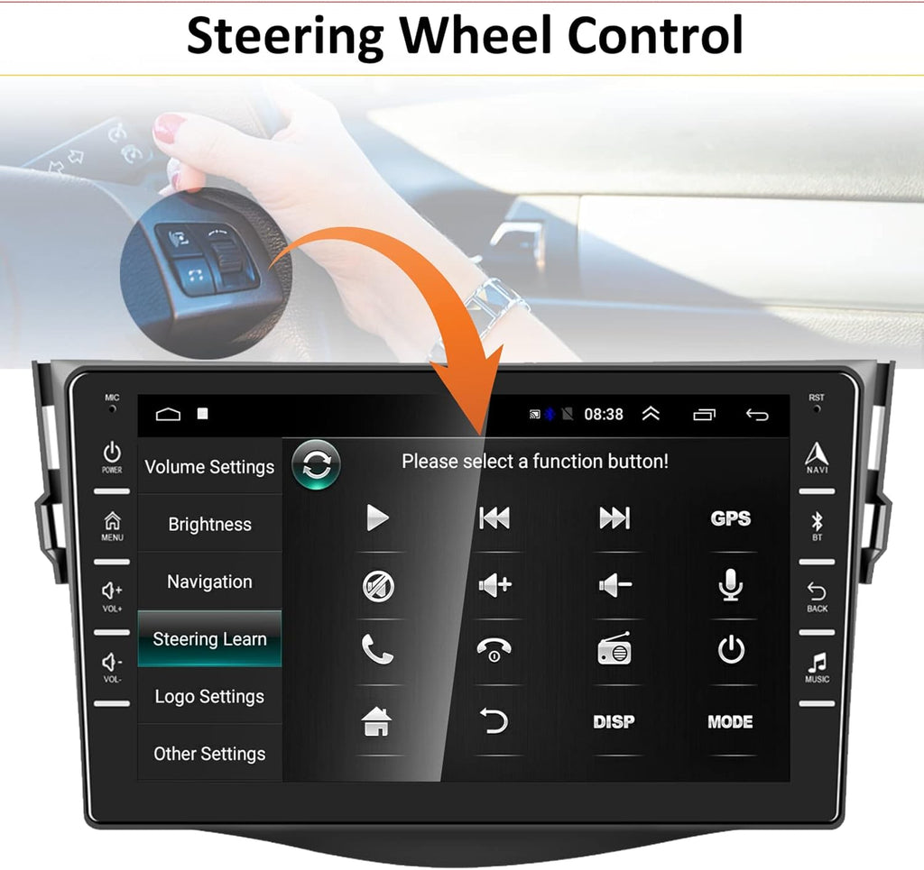 8 Inch Double Din Touchscreen Car Stereo with Bluetooth Backup Camera B33868