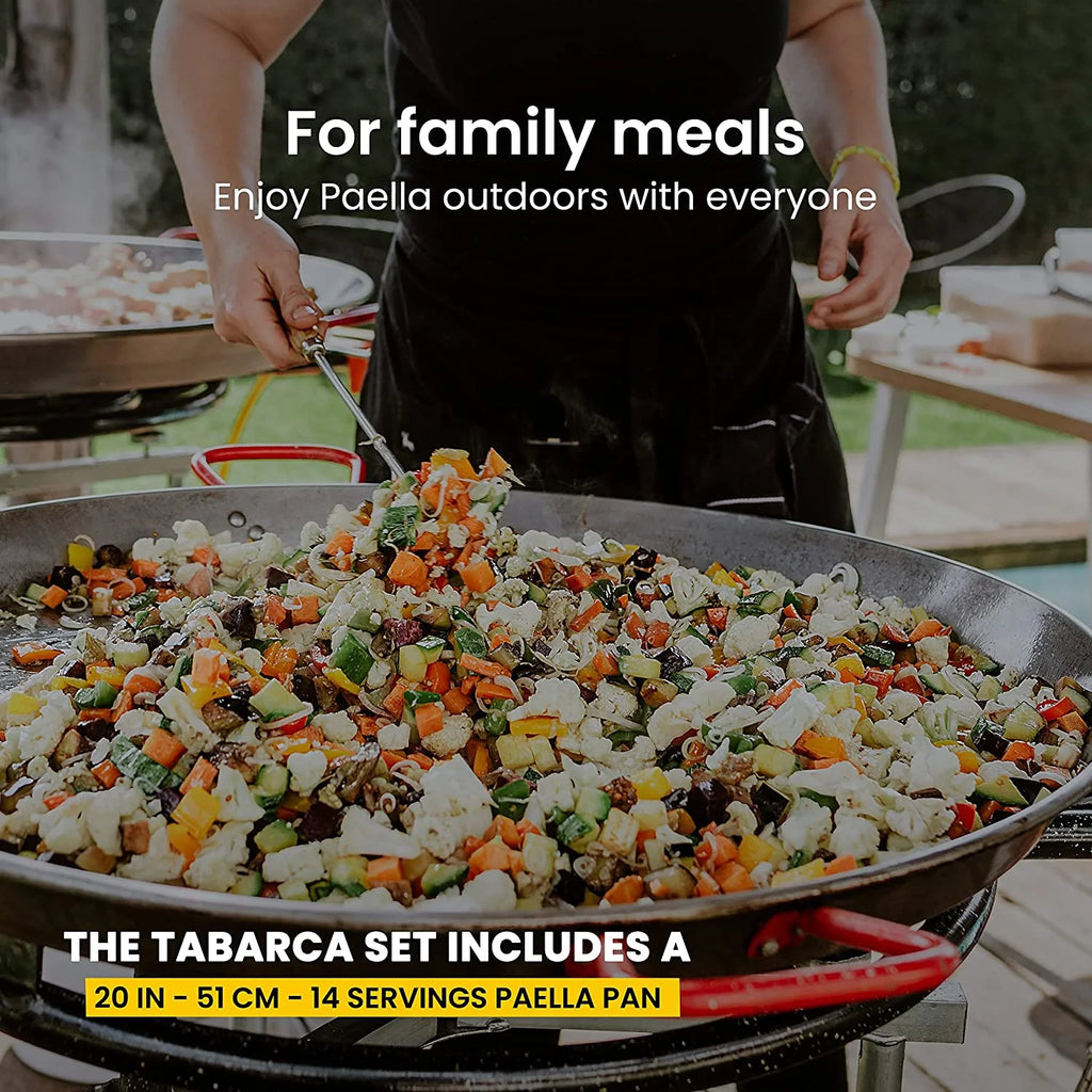 Carbon Steel Paella Pan Set with Burner and Legs Q28885