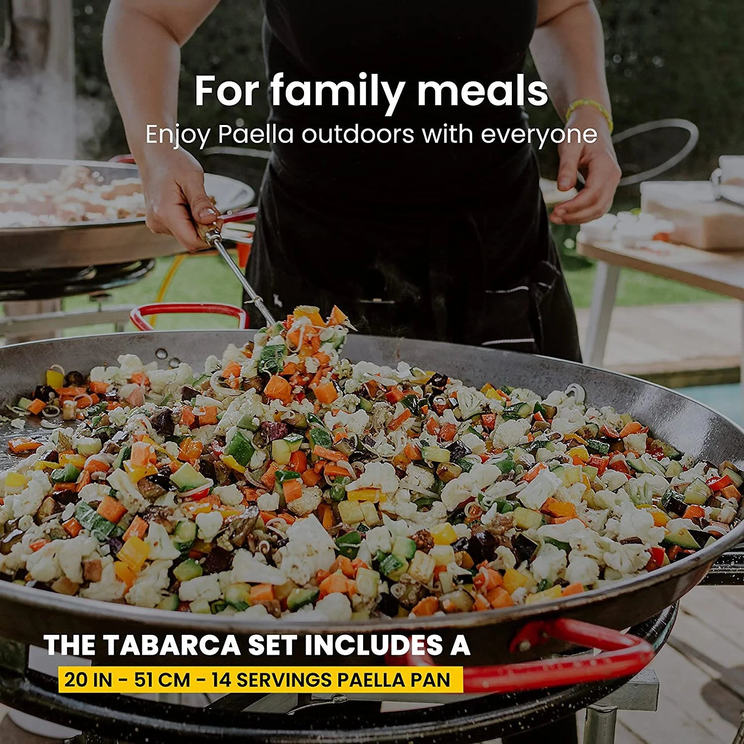 Carbon Steel Paella Pan Set with Burner and Legs Q28885