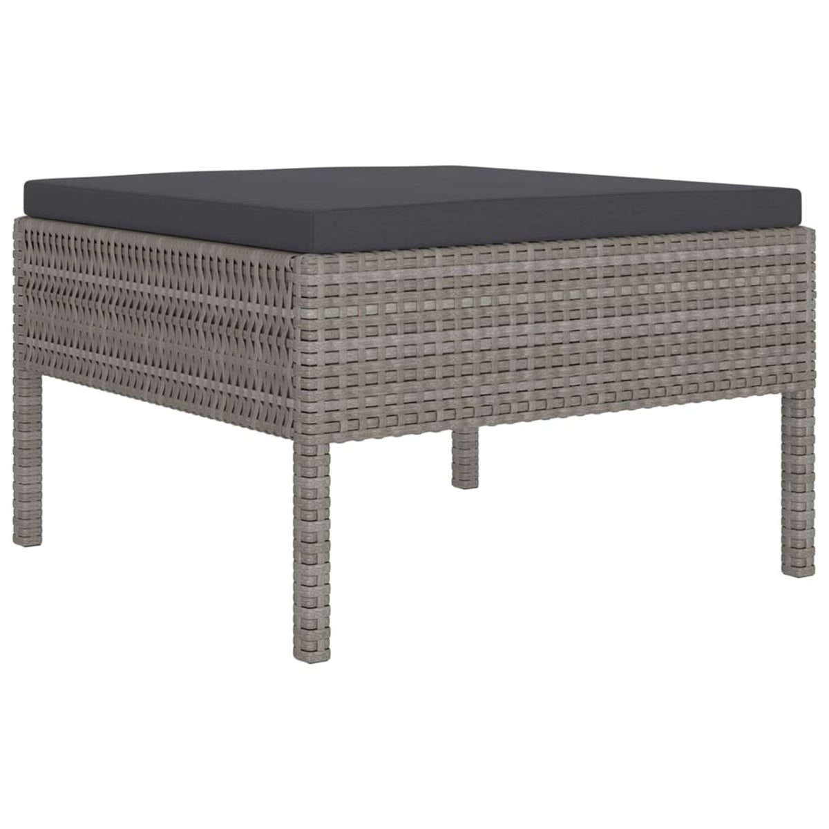 6 Piece Gray Poly Rattan Outdoor Sectional Sofa Set with Coffee Table N8697