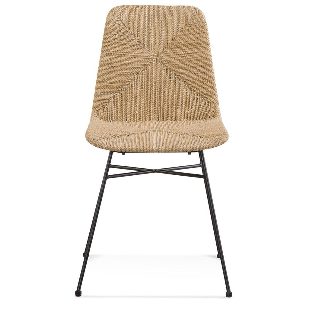 Tan Seagrass and Metal Chair S59443