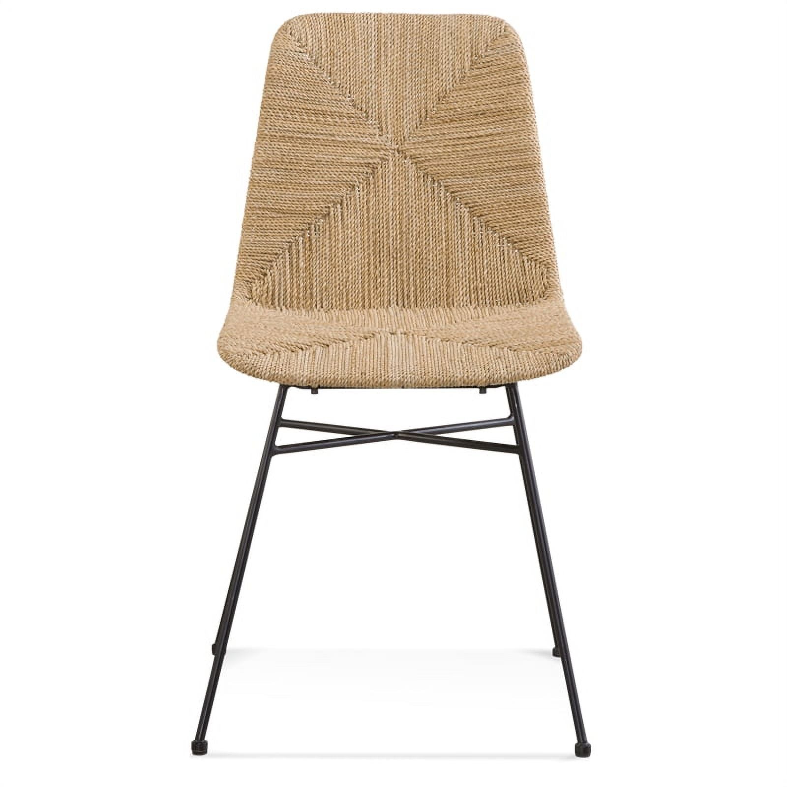 Tan Seagrass and Metal Chair S59443