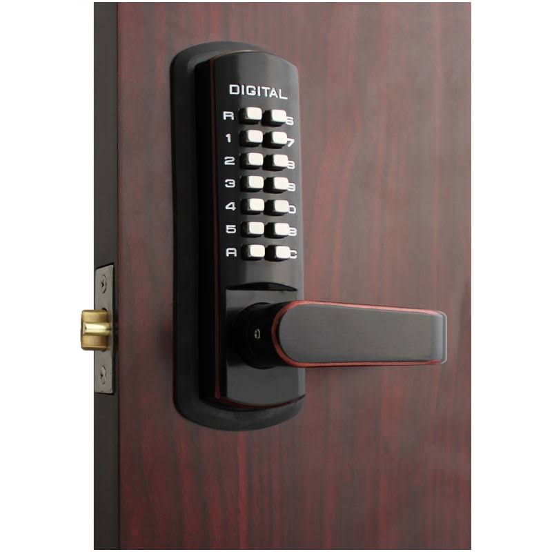 Oil Rubbed Bronze Mechanical Keyless Lever Lock J645419