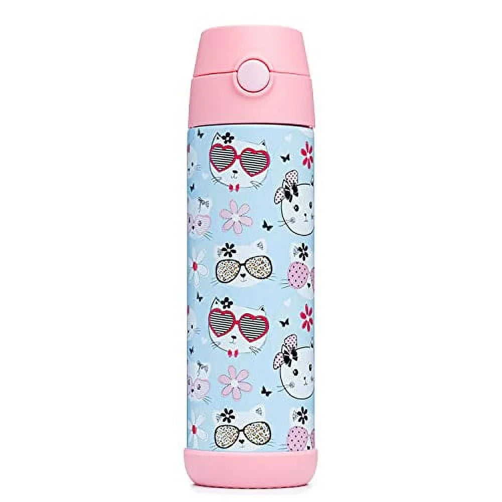 17oz Insulated Stainless Steel Kids Water Bottle with Straw F798