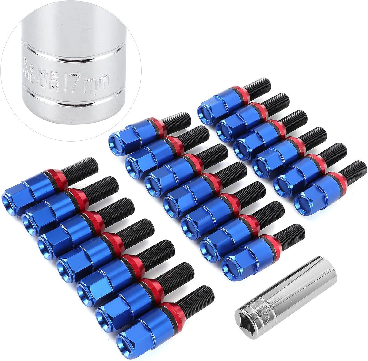 M14x1.25 Blue Tuner Style Wheel Lug Bolts Z520790