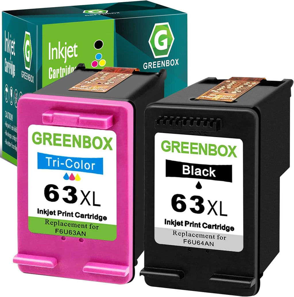 Remanufactured Ink Cartridge 63 Pack of 2 (1 Black 1 Tri-Color) F2631