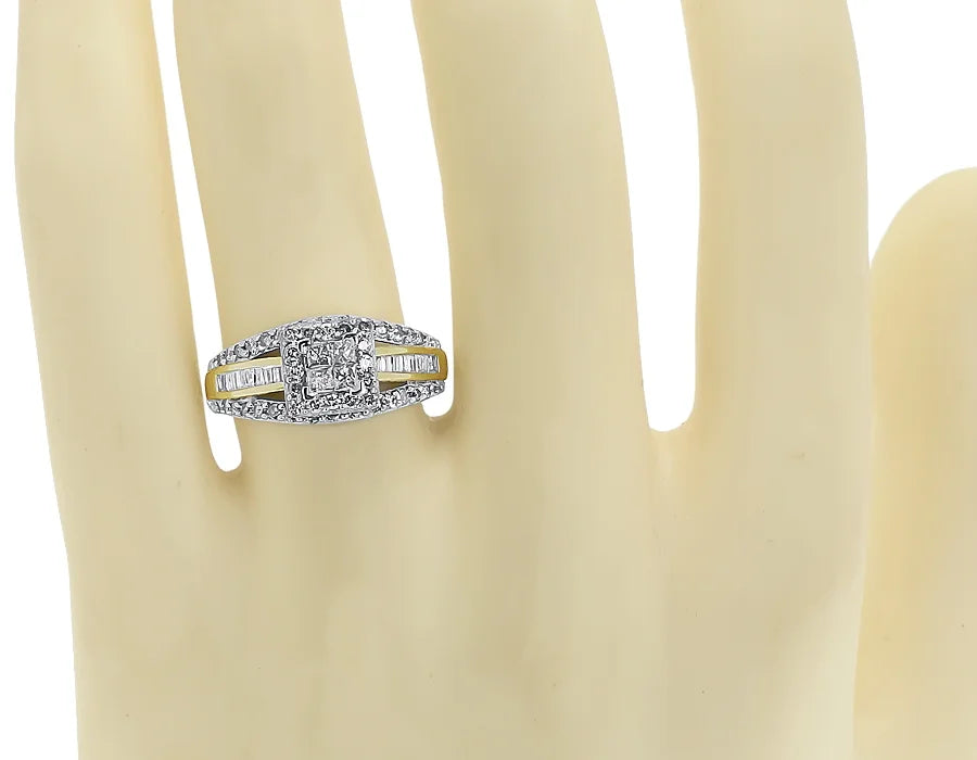 10k Yellow Gold Princess Diamond Engagement Ring O28213