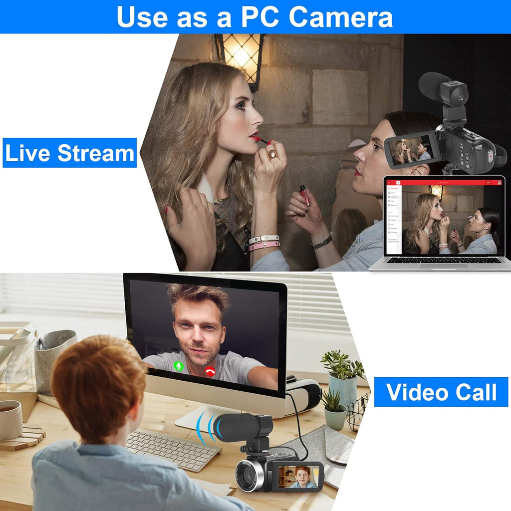 4K 56MP Vlogging Camera with External Microphone and IR Night Vision S667978